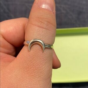 Silver Crescent Moon Ring